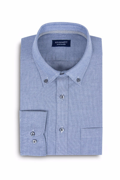 Blue Oxford Weave Casual Men's Shirt