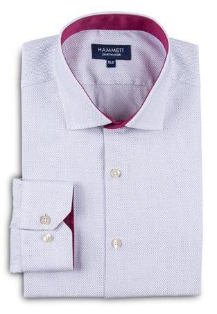 Luxury Fine White Men's Shirt With Designer Contrast Detail