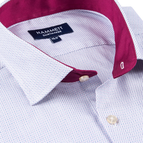 Luxury Fine White Men's Shirt With Designer Contrast Detail