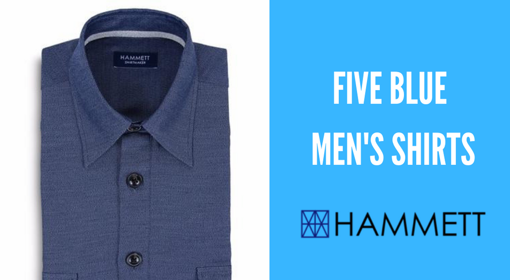 5 Men's Casual Blue Shirts