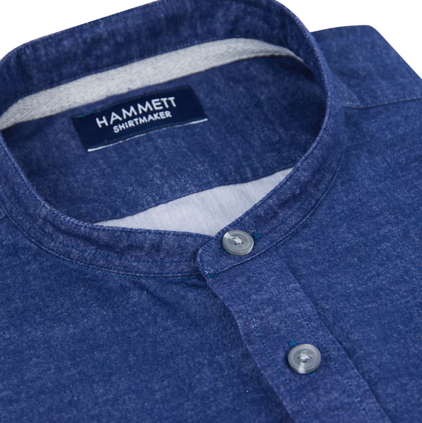 Navy Blue Brushed Cotton Casual Men's Shirt