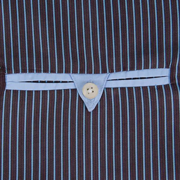 Brown & Blue Finest Twill Stripe Men's Shirt