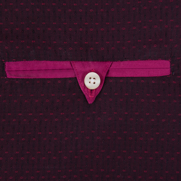 Two Tone Burgundy & Pink Dot Weave Men's Shirt