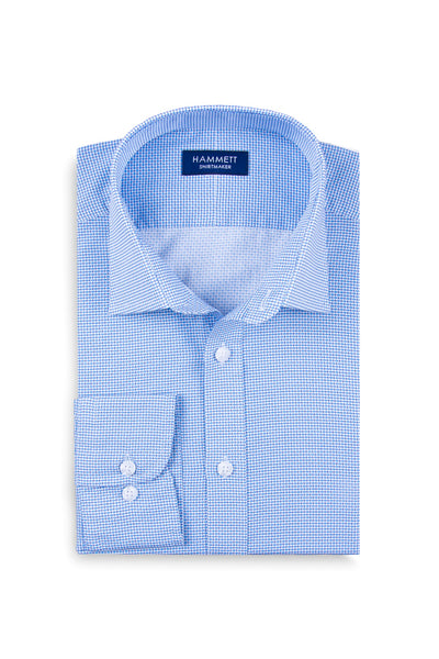 Micro Motif Blue Print smart casual men's shirt
