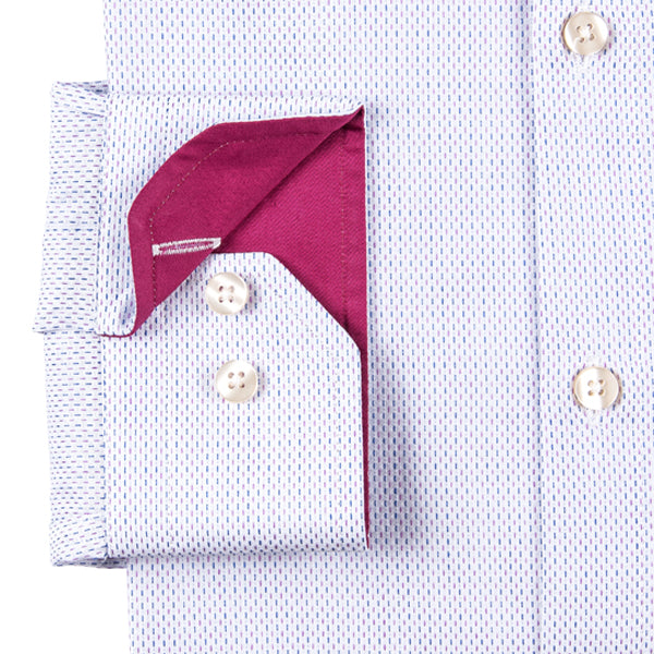 Luxury Fine White Men's Shirt With Designer Contrast Detail