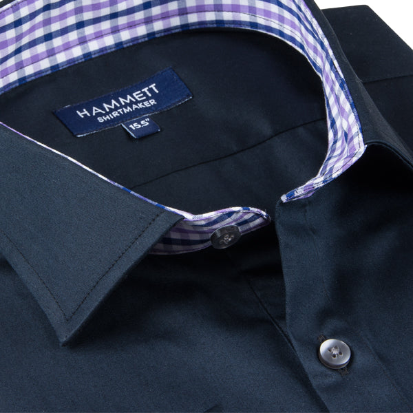 Navy Fine Poplin Shirts for men