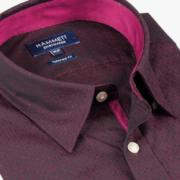 Two Tone Burgundy & Pink Dot Weave Men's Shirt