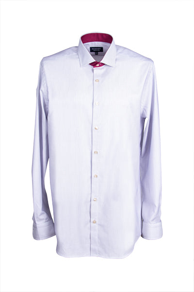 Luxury Fine White Men's Shirt With Designer Contrast Detail