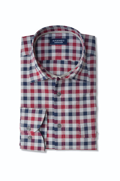 Multi Colour Gingham Herringbone Check Casual Men's Shirt