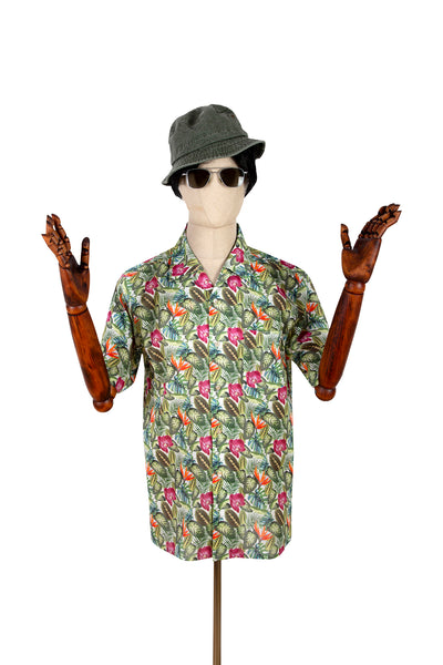 Men's tropical leaf print shirt