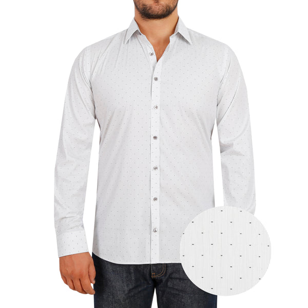 Stripe Mens White Shirt 