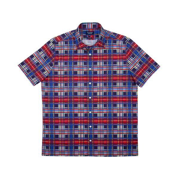 Men's tartan twist print shirt