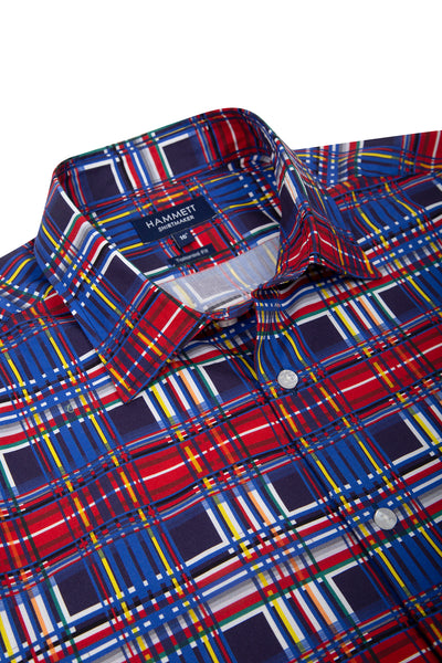 Men's tartan twist print shirt