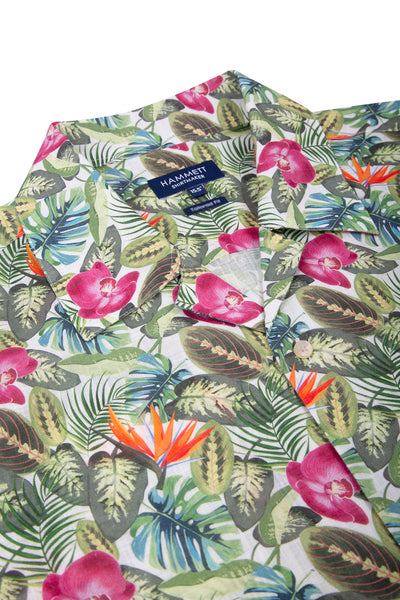 Men's tropical leaf print shirt